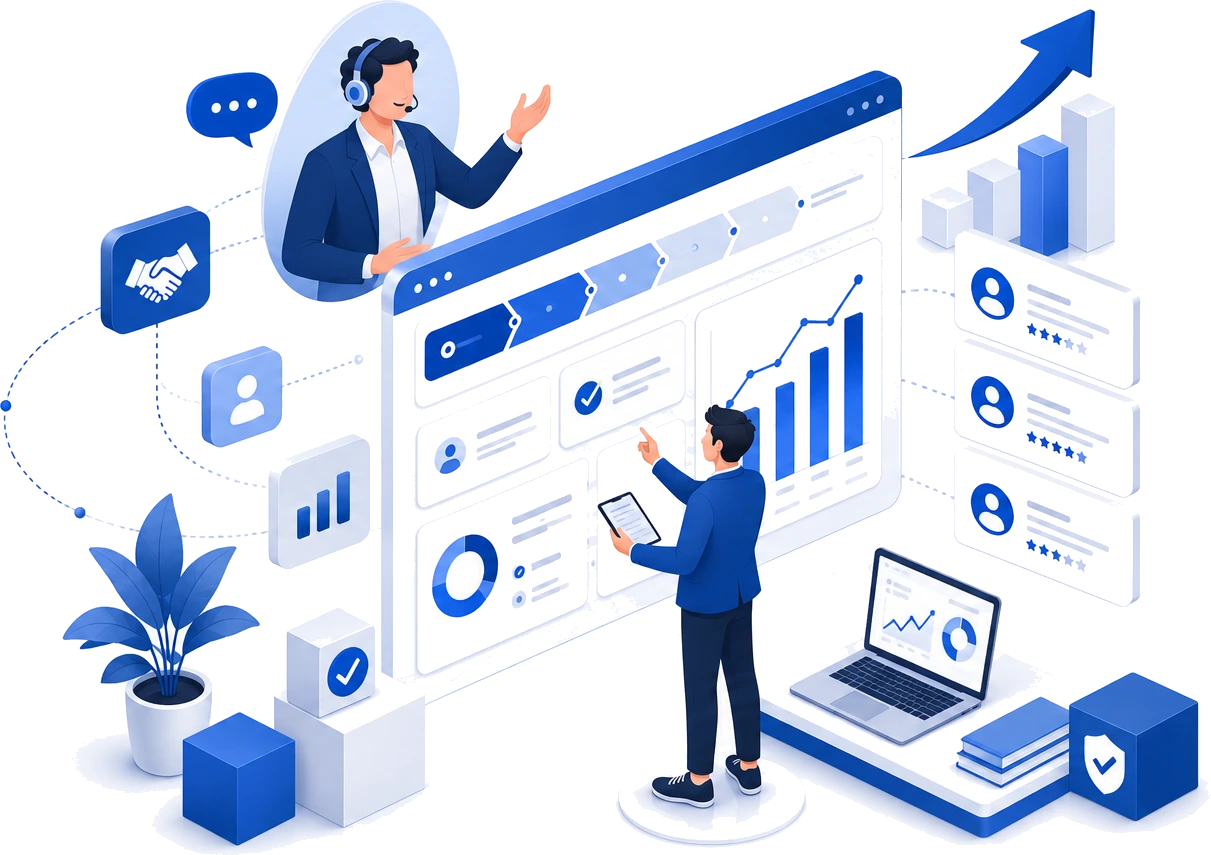 Meeting Coreの利用イメージ（営業担当と商談パイプライン管理画面）